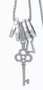 Dámský stříbrný řetízek luxusní klíč  