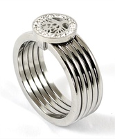 Ocelový prsten Strom života silver