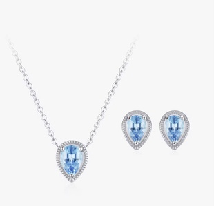 Ledová kapka — stříbrná sada náhrdelníku a pecek