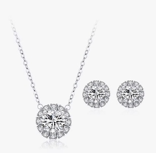 Stříbrný Květ — sada náhrdelníku a pecek