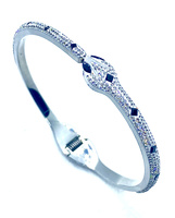 Luxusní ocelový náramek Silver Swarovski krystal Had
