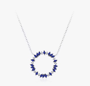 Sapphire Halo — náhrdelník ze stříbra