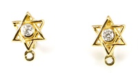 Zlaté naušnice Židovská hvězda